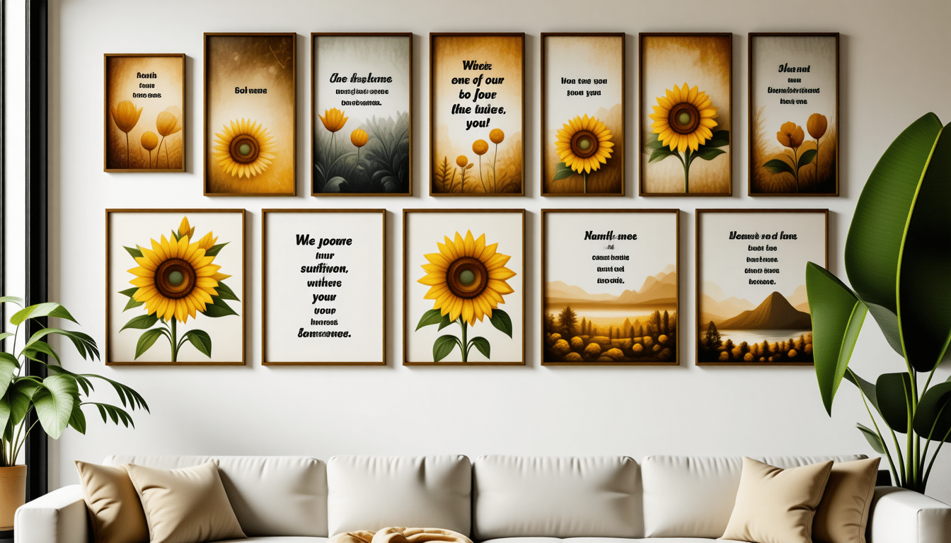 apportez de la bonne humeur à votre intérieur en décorant un mur avec des pensées positives encadrées. inspirez-vous chaque jour grâce à une déco murale unique et motivante !